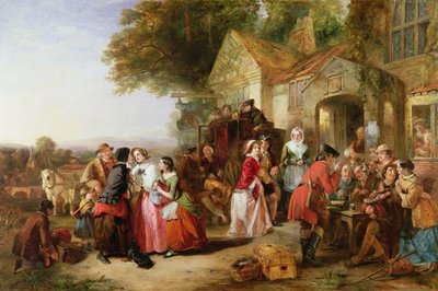 Viaggiatori fuori da una taverna, 1850 da Thomas Falcon Marshall
